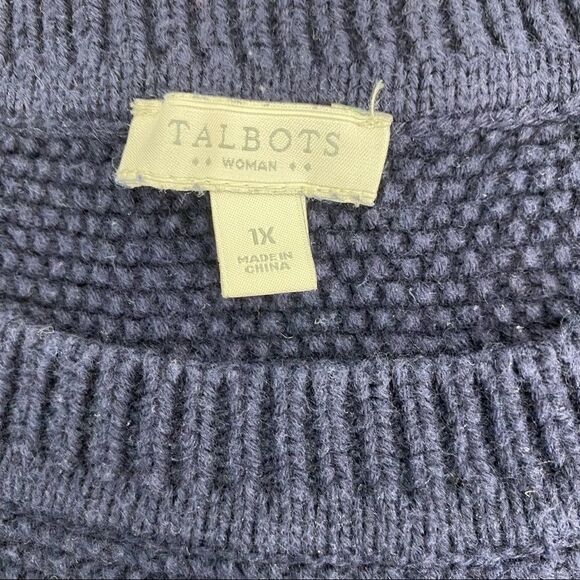 Talbots Navy Blue Textured Sweater size 1X - Picture 3 of 5